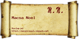 Macsa Noel névjegykártya